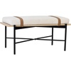 image:imageNathan James Beacon Bohemian Bench Seat with Shoe Storage Seagrass Entryway or End of Bed Bench with Solid Wood Frame Brushed Light BrownWhite BoucleLight OakMatte Black