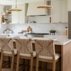 image:imageNathan James Beacon Bohemian Boucle Bar Stool Upholstered Counter Height Chair with Solid Wood Frame and Woven Seagrass Back for Kitchen Island Light BrownSeagrassCream Boucle