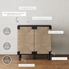 image:imageNathan James Beacon Boho TV Stand Free Standing Kitchen Cabinet Storage with Adjustable Interior Shelf and Seagrass Accent SeagrassRaw Oak Set of 2Brushed Blackseagrass