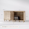 image:imageNathan James Beacon Boho TV Stand Free Standing Kitchen Cabinet Storage with Adjustable Interior Shelf and Seagrass Accent SeagrassRaw Oak Set of 2Brushed Light Brownseagrass