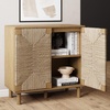 image:imageNathan James Beacon Boho TV Stand Free Standing Kitchen Cabinet Storage with Adjustable Interior Shelf and Seagrass Accent SeagrassRaw Oak Set of 2Brushed Light Brownseagrass