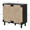 image:imageNathan James Beacon Boho TV Stand Free Standing Kitchen Cabinet Storage with Adjustable Interior Shelf and Seagrass Accent SeagrassRaw Oak Set of 2Brushed Blackseagrass