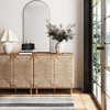 image:imageNathan James Beacon Boho TV Stand Free Standing Kitchen Cabinet Storage with Adjustable Interior Shelf and Seagrass Accent SeagrassRaw Oak Set of 2Brushed Light Brownseagrass