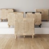 image:imageNathan James Beacon Boho TV Stand Free Standing Kitchen Cabinet Storage with Adjustable Interior Shelf and Seagrass Accent SeagrassRaw Oak Set of 2Brushed Light Brownseagrass