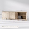 image:imageNathan James Beacon Boho TV Stand Free Standing Kitchen Cabinet Storage with Adjustable Interior Shelf and Seagrass Accent SeagrassRaw Oak Set of 2Brushed Light Brownseagrass