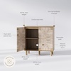 image:imageNathan James Beacon Boho TV Stand Free Standing Kitchen Cabinet Storage with Adjustable Interior Shelf and Seagrass Accent SeagrassRaw Oak Set of 2Brushed Light Brownseagrass