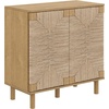 image:imageNathan James Beacon Boho TV Stand Free Standing Kitchen Cabinet Storage with Adjustable Interior Shelf and Seagrass Accent SeagrassRaw Oak Set of 2Brushed Light Brownseagrass