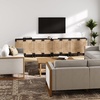 image:imageNathan James Beacon Boho TV Stand Free Standing Kitchen Cabinet Storage with Adjustable Interior Shelf and Seagrass Accent SeagrassRaw Oak Set of 2Brushed Blackseagrass