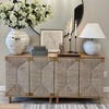 image:imageNathan James Beacon Boho TV Stand Free Standing Kitchen Cabinet Storage with Adjustable Interior Shelf and Seagrass Accent SeagrassRaw Oak Set of 2Brushed Light Brownseagrass