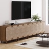image:imageNathan James Beacon Boho TV Stand Free Standing Kitchen Cabinet Storage with Adjustable Interior Shelf and Seagrass Accent SeagrassRaw Oak Set of 2Dark Brownseagrass