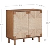 image:imageNathan James Beacon Boho TV Stand Free Standing Kitchen Cabinet Storage with Adjustable Interior Shelf and Seagrass Accent SeagrassRaw Oak Set of 2Dark Brownseagrass