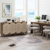image:imageNathan James Beacon Boho TV Stand Free Standing Kitchen Cabinet Storage with Adjustable Interior Shelf and Seagrass Accent SeagrassRaw Oak Set of 2Dark Brownseagrass