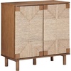 image:imageNathan James Beacon Boho TV Stand Free Standing Kitchen Cabinet Storage with Adjustable Interior Shelf and Seagrass Accent SeagrassRaw Oak Set of 2Dark Brownseagrass