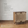 image:imageNathan James Beacon Boho TV Stand Free Standing Kitchen Cabinet Storage with Adjustable Interior Shelf and Seagrass Accent SeagrassRaw Oak Set of 2Dark Brownseagrass