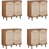image:imageNathan James Beacon Boho TV Stand Free Standing Kitchen Cabinet Storage with Adjustable Interior Shelf and Seagrass Accent SeagrassRaw Oak Set of 2Dark Brownseagrass