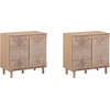 image:imageNathan James Beacon Boho TV Stand Free Standing Kitchen Cabinet Storage with Adjustable Interior Shelf and Seagrass Accent SeagrassRaw Oak Set of 2Raw Oakseagrass