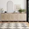image:imageNathan James Beacon Boho TV Stand Free Standing Kitchen Cabinet Storage with Adjustable Interior Shelf and Seagrass Accent SeagrassRaw Oak Set of 2Raw Oakseagrass