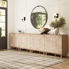 image:imageNathan James Beacon Boho TV Stand Free Standing Kitchen Cabinet Storage with Adjustable Interior Shelf and Seagrass Accent SeagrassRaw Oak Set of 2Raw Oakseagrass