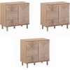 image:imageNathan James Beacon Boho TV Stand Free Standing Kitchen Cabinet Storage with Adjustable Interior Shelf and Seagrass Accent SeagrassRaw Oak Set of 2Raw Oakseagrass