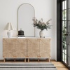image:imageNathan James Beacon Boho TV Stand Free Standing Kitchen Cabinet Storage with Adjustable Interior Shelf and Seagrass Accent SeagrassRaw Oak Set of 2Whiteseagrass