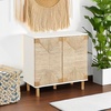 image:imageNathan James Beacon Boho TV Stand Free Standing Kitchen Cabinet Storage with Adjustable Interior Shelf and Seagrass Accent SeagrassRaw Oak Set of 2Whiteseagrass