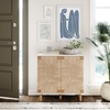 image:imageNathan James Beacon Boho TV Stand Free Standing Kitchen Cabinet Storage with Adjustable Interior Shelf and Seagrass Accent SeagrassRaw Oak Set of 2Whiteseagrass