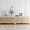 image:imageNathan James Beacon Boho TV Stand Free Standing Kitchen Cabinet Storage with Adjustable Interior Shelf and Seagrass Accent SeagrassRaw Oak Set of 2Whiteseagrass