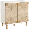 image:imageNathan James Beacon Boho TV Stand Free Standing Kitchen Cabinet Storage with Adjustable Interior Shelf and Seagrass Accent SeagrassRaw Oak Set of 2Whiteseagrass