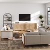 image:imageNathan James Beacon Boho TV Stand Free Standing Kitchen Cabinet Storage with Adjustable Interior Shelf and Seagrass Accent SeagrassRaw Oak Set of 2Whiteseagrass