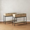 image:imageNathan James Beacon Wooden Sofa Console Table with Drawers Bohemian Entryway Table Hallway Table with Seagrass Shelf Light BrownAndrew Light OakBlack