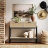 image:imageNathan James Beacon Wooden Sofa Console Table with Drawers Bohemian Entryway Table Hallway Table with Seagrass Shelf Light BrownAndrew Light OakBlack
