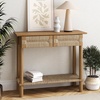 image:imageNathan James Beacon Wooden Sofa Console Table with Drawers Bohemian Entryway Table Hallway Table with Seagrass Shelf Light BrownBeacon Light BrownSeagrass