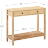 image:imageNathan James Beacon Wooden Sofa Console Table with Drawers Bohemian Entryway Table Hallway Table with Seagrass Shelf Light BrownEvelyn Natural Brown