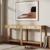 image:imageNathan James Beacon Wooden Sofa Console Table with Drawers Bohemian Entryway Table Hallway Table with Seagrass Shelf Light BrownEvelyn Natural Brown