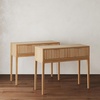 image:imageNathan James Beacon Wooden Sofa Console Table with Drawers Bohemian Entryway Table Hallway Table with Seagrass Shelf Light BrownJasper Warm Pine