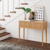 image:imageNathan James Beacon Wooden Sofa Console Table with Drawers Bohemian Entryway Table Hallway Table with Seagrass Shelf Light BrownJasper Warm Pine