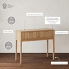 image:imageNathan James Beacon Wooden Sofa Console Table with Drawers Bohemian Entryway Table Hallway Table with Seagrass Shelf Light BrownJasper Warm Pine