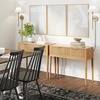image:imageNathan James Beacon Wooden Sofa Console Table with Drawers Bohemian Entryway Table Hallway Table with Seagrass Shelf Light BrownJasper Warm Pine