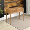 image:imageNathan James Beacon Wooden Sofa Console Table with Drawers Bohemian Entryway Table Hallway Table with Seagrass Shelf Light BrownJasper Warm Pine