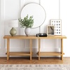 image:imageNathan James Beacon Wooden Sofa Console Table with Drawers Bohemian Entryway Table Hallway Table with Seagrass Shelf Light BrownVirgo Natural Oak Brown