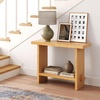 image:imageNathan James Beacon Wooden Sofa Console Table with Drawers Bohemian Entryway Table Hallway Table with Seagrass Shelf Light BrownVirgo Natural Oak Brown
