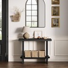 image:imageNathan James Beacon Wooden Sofa Console Table with Drawers Bohemian Entryway Table Hallway Table with Seagrass Shelf Light BrownVirgo Reclaimed Black Oak