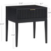 image:imageNathan James Boho Jasper Wood Nightstand with Drawer Fluted Side Table or End Table with Storage Light BrownBlack