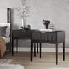 image:imageNathan James Boho Jasper Wood Nightstand with Drawer Fluted Side Table or End Table with Storage Light BrownBlack