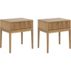 image:imageNathan James Boho Jasper Wood Nightstand with Drawer Fluted Side Table or End Table with Storage Light BrownLight BrownGold