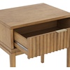 image:imageNathan James Boho Jasper Wood Nightstand with Drawer Fluted Side Table or End Table with Storage Light BrownLight BrownGold
