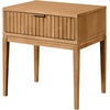image:imageNathan James Boho Jasper Wood Nightstand with Drawer Fluted Side Table or End Table with Storage Light BrownNatural Brown