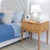 image:imageNathan James Boho Jasper Wood Nightstand with Drawer Fluted Side Table or End Table with Storage Light BrownNatural Brown
