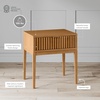 image:imageNathan James Boho Jasper Wood Nightstand with Drawer Fluted Side Table or End Table with Storage Light BrownNatural Brown
