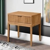 image:imageNathan James Boho Jasper Wood Nightstand with Drawer Fluted Side Table or End Table with Storage Light BrownNatural Brown